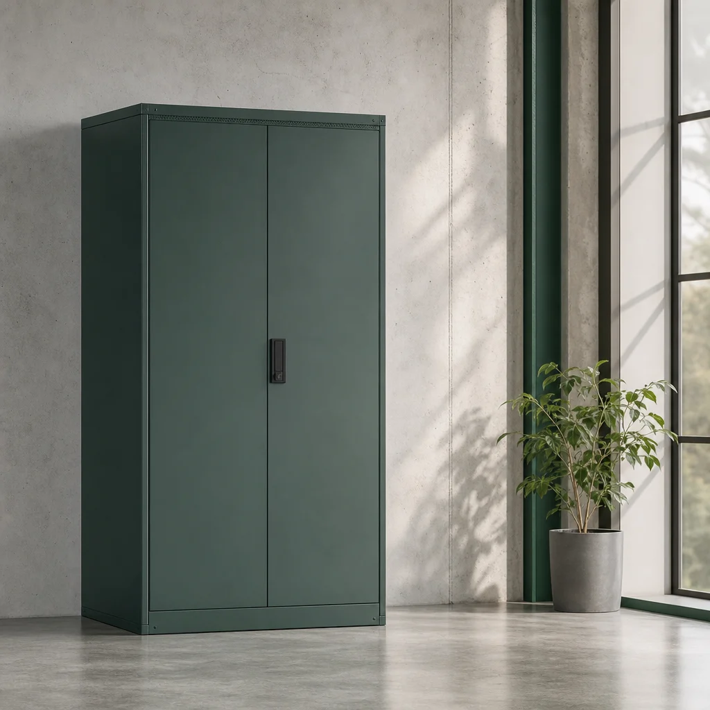 Metall Schrank in klarer, übersichtlicher Produktpräsentation