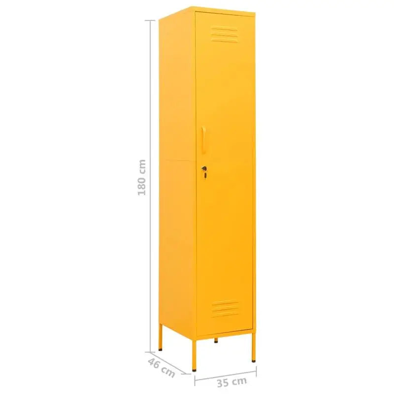 Gelber Metallschrank