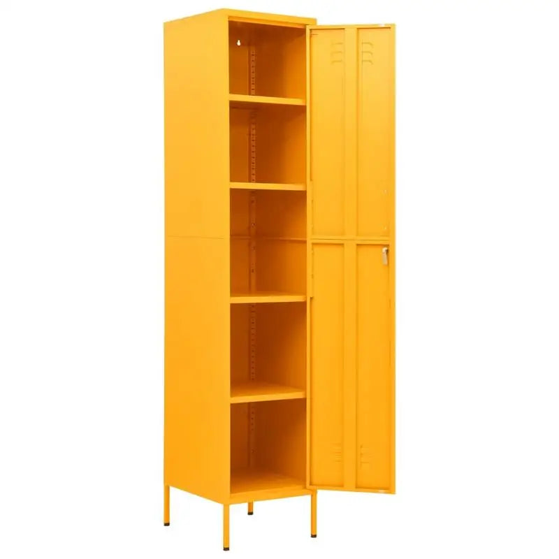 Gelber Metallschrank